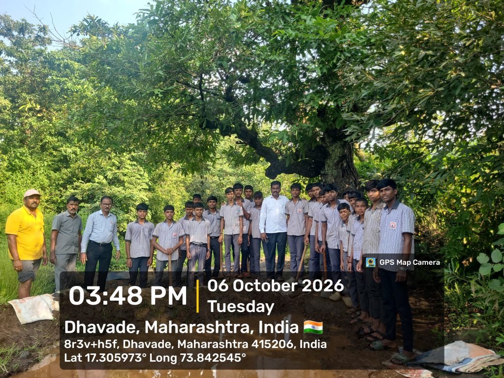 न्यू इंग्लिश स्कूल, गोकुळ धावडे विद्यालयाचा  ‘इको क्लब ‘ व ग्रुप ग्रामपंचायत धावडे यांचा स्तुत्य उपक्रम; श्रमदानातून उभारला वनराई बंधारा.